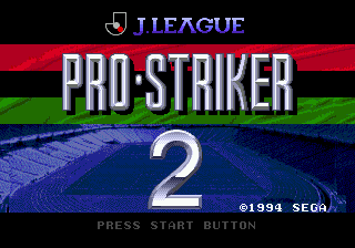 J.League Pro Striker 2: J.League Official TV Game title screen for Sega Mega Drive